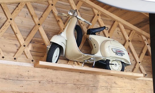 At Baita Sofie in Ortisei, Vespa By The Mountain offers a unique, elegant, and stylish adventure.